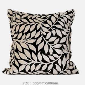 BLACK AND BEIGE LEAF DESIGN
