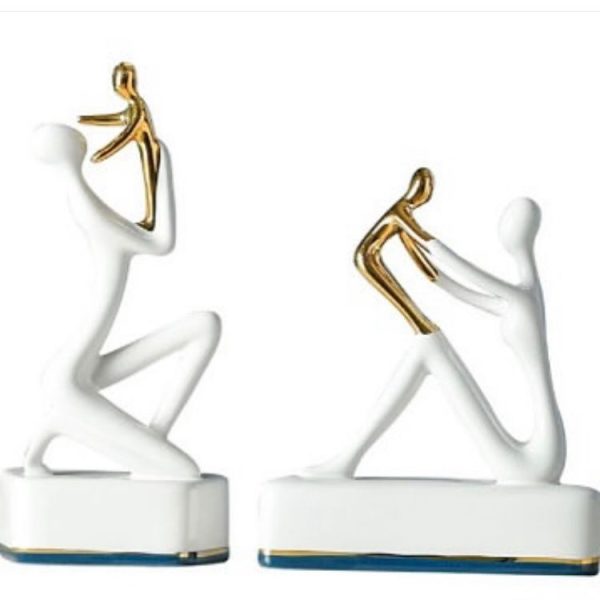 MOTHER AND CHILD WHITE AND GOLD