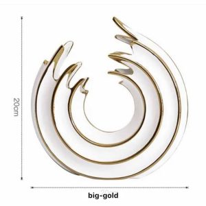 WHITE AND GOLD WAVE VASE