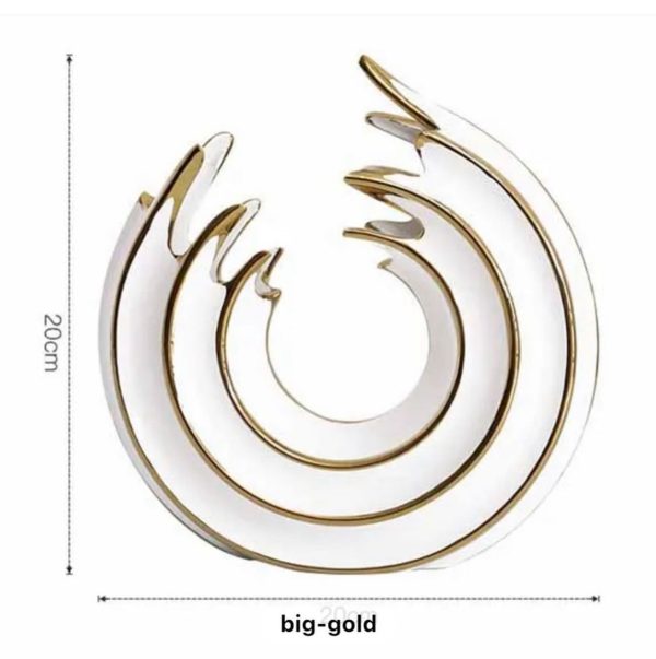 WHITE AND GOLD WAVE VASE