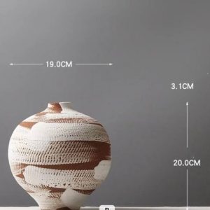BROWN AND WHITE VASE DESIGN POT