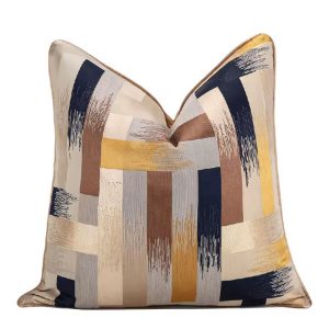 BLUE BROWN AND YELLOW SATIN DESIGN
