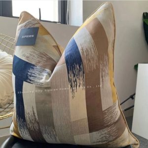 BLUE BROWN AND YELLOW SATIN DESIGN