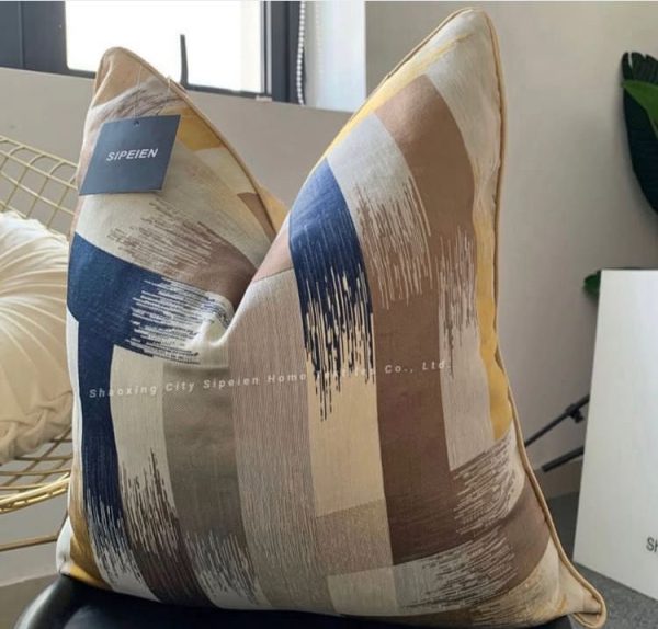 BLUE BROWN AND YELLOW SATIN DESIGN