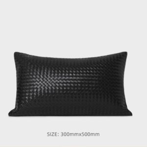 BLACK LEATHER PILLOW