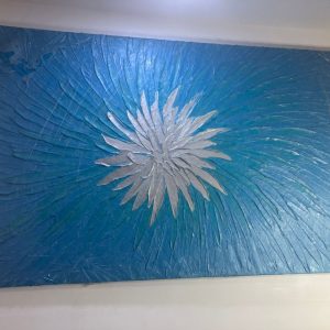 ABSTRACT SILVER AND BLUE