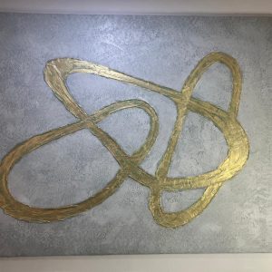 ABSTRACT GREY AND GOLD CIRCLE