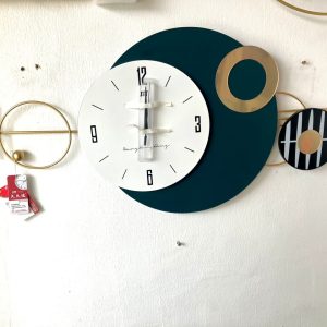 Teal Guitar Wall Clock