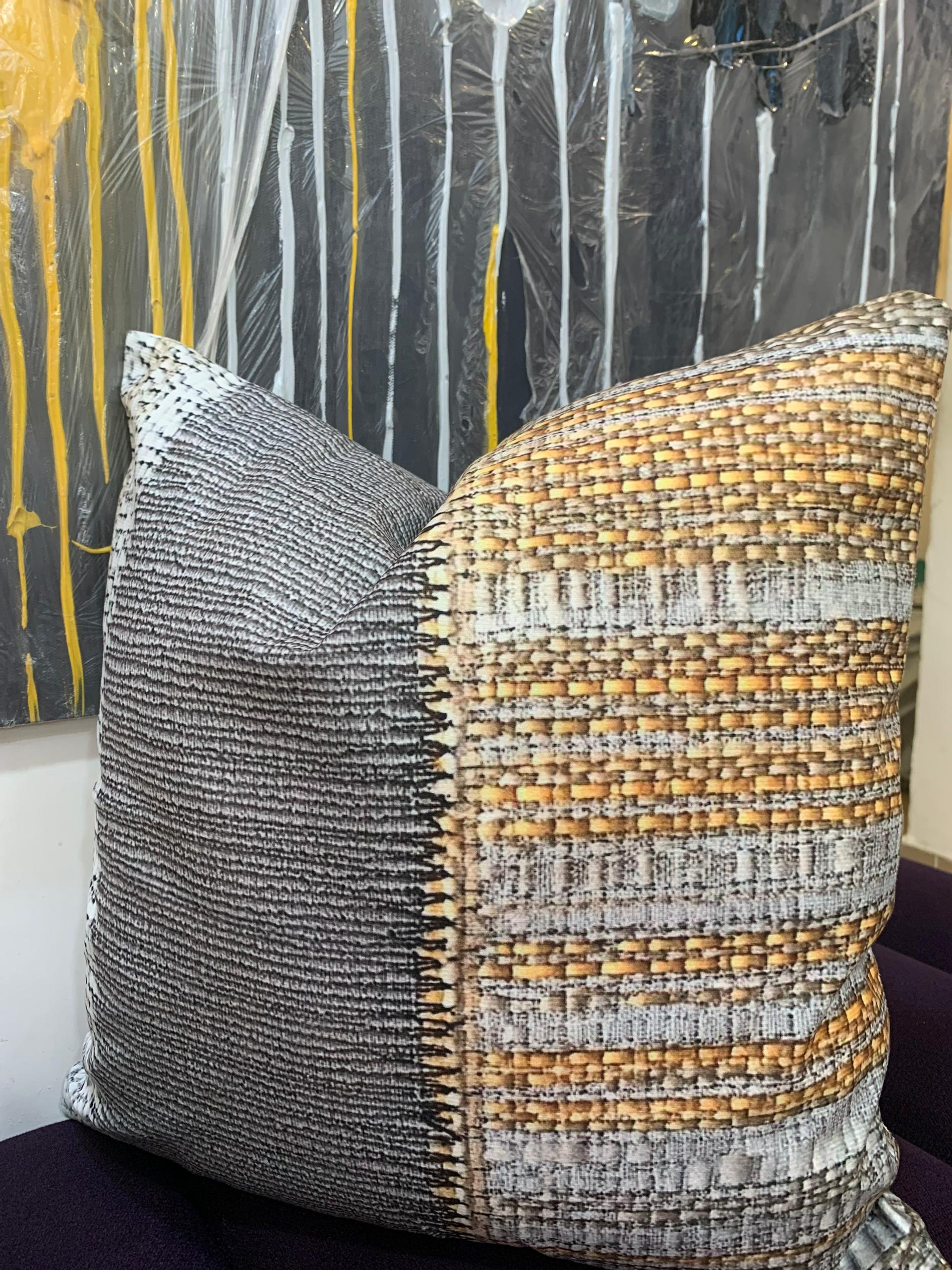 Black & White With Gold Stripe